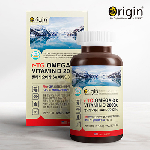 [오리진] 알티지 오메가-3 & 비타민D 2000IU (1,208mg*100캡슐)
