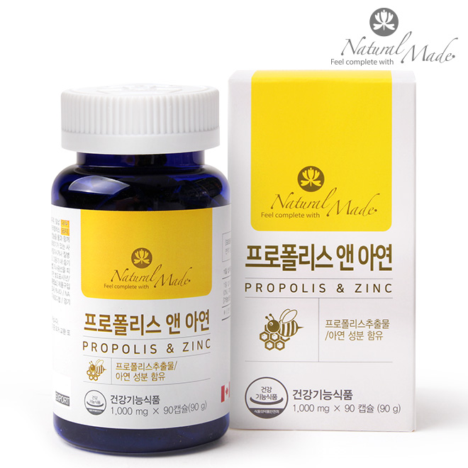 [네추럴메이드] 프로폴리스 앤 아연 (1,000mg*90캡슐)