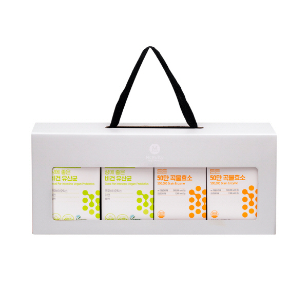 [맥널티바이오] 속편한 장관리 선물세트 (장에좋은 비건유산균 2입+50만 곡물쇼호 2입)