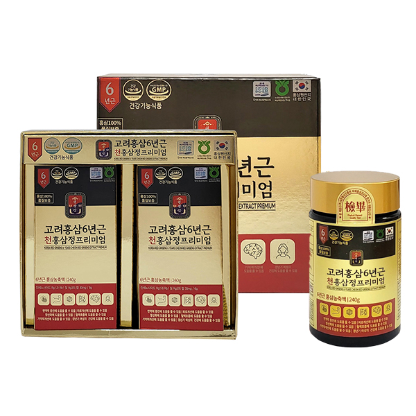 [대한홍삼진흥원] 고려홍삼6년근 천홍삼정 프리미엄 (100%) (240g*2병)